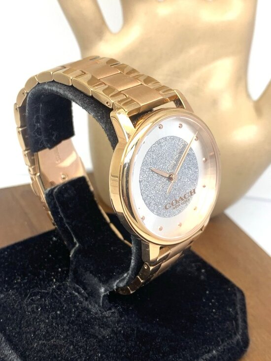 Coach Women\'s Watch 14503492 Quartz Silver Dial Rose Gold Stainless Steel 36mm